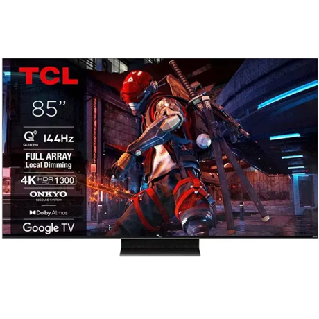 Televizor TCL QLED 85C745, 214 cm, Smart Google TV, 4K Ultra HD, 100Hz, Clasa F