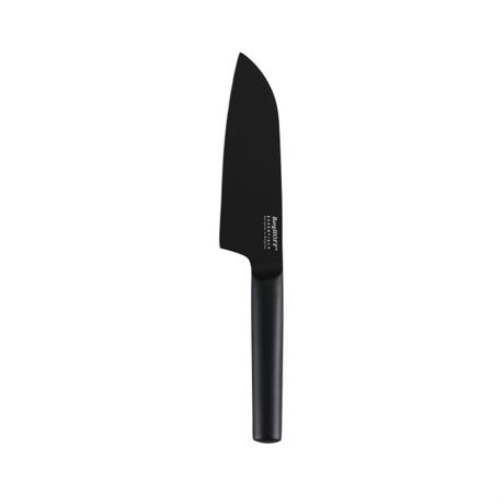 Cutit Santoku Kuro, 16cm, Otel crom, Negru