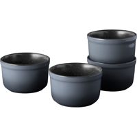 Set vase ramekin mari, 4 piese, 0.4L, Ceramica, Gri