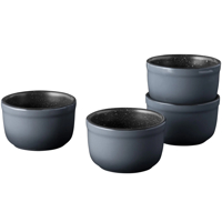 Set vase ramekin medii, 4 piese, 0.22L, Ceramica, Gri