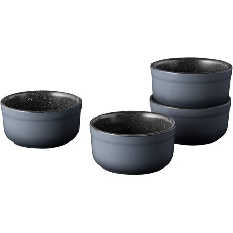 Set vase ramekin mici, 4 piese, 0.18L, Ceramica, Gri