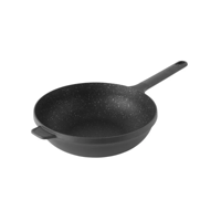 Tigaie stir fry Gem, 28cm, 3.9L, Aluminiu, Negru