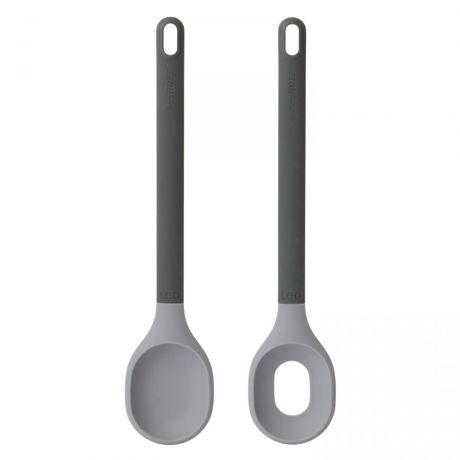 Set spatule pentru salata, 2 piese, 30.5cm, Nailon, Silicon, Gri