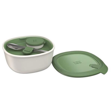 Set LunchBox, 4 piese, 1.6L, Caserola, Set tacamuri, Polipropilena, Otel, Verde